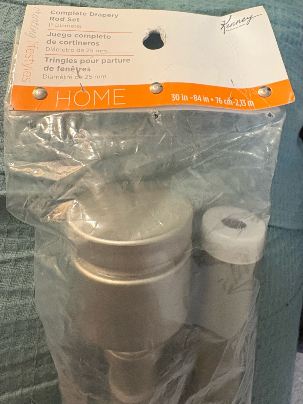 Home Complete Drapery Rod Set - Silver